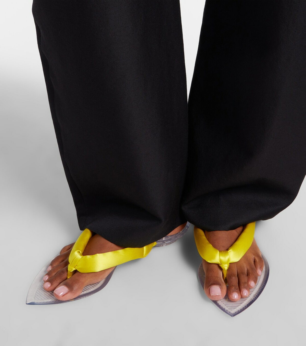 Alaïa Invisible satin thong sandals