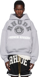 Rhude Gray 'Rhude French Riviera' Patch Hoodie