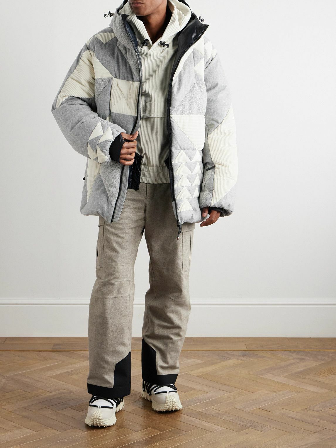 Moncler Grenoble - Wool-Flannel Padded Ski Pants - Neutrals