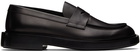 Giorgio Armani Black Leather Loafers