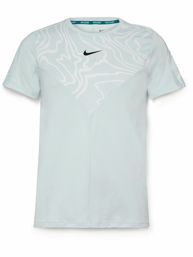 Photo: Nike Tennis - NikeCourt Slam Slim-Fit Printed Dri-FIT T-Shirt - Blue