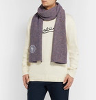 Loewe - Eye/LOEWE/Nature Logo-Appliquéd Mélange Cotton-Blend Scarf - Purple
