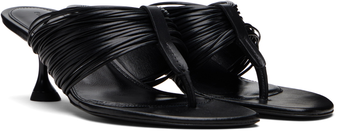 Proenza Schouler Black Cable T-Strap Heeled Sandals