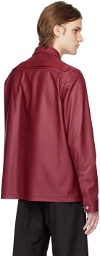 Rick Owens Burgundy Brad Leather Jacket