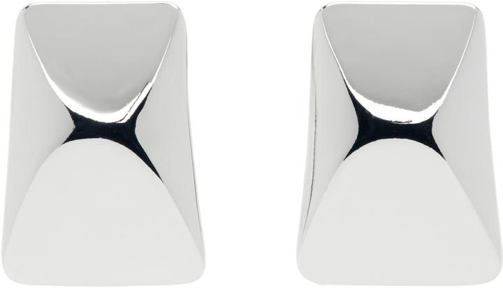 Photo: ANINE BING Silver Curved Rectangle Earrings