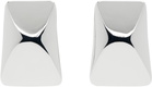 ANINE BING Silver Curved Rectangle Earrings