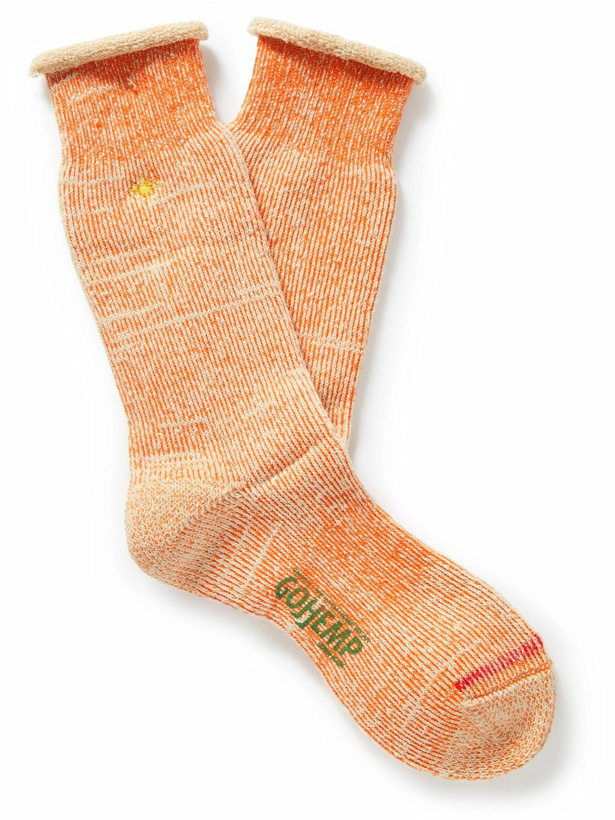 Photo: Anonymous ism - GOHEMP Embroidered Ribbed-Knit Socks
