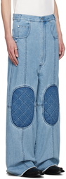 LU'U DAN Blue Knee Patch Jeans