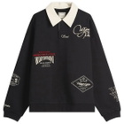 Wooyoungmi Men's Long Sleeve Patch Polo in Black