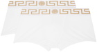 Versace Underwear Two-Pack White Greca Border Boxers