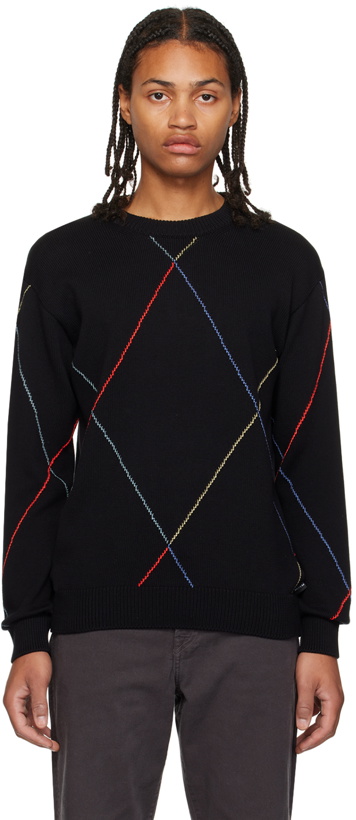 Photo: PS by Paul Smith Black Argyle Sweater