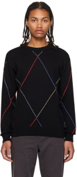 PS by Paul Smith Black Argyle Sweater