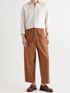 UMIT BENAN B - Julian Cotton and Silk-Blend Drawstring Trousers - Brown - IT 46