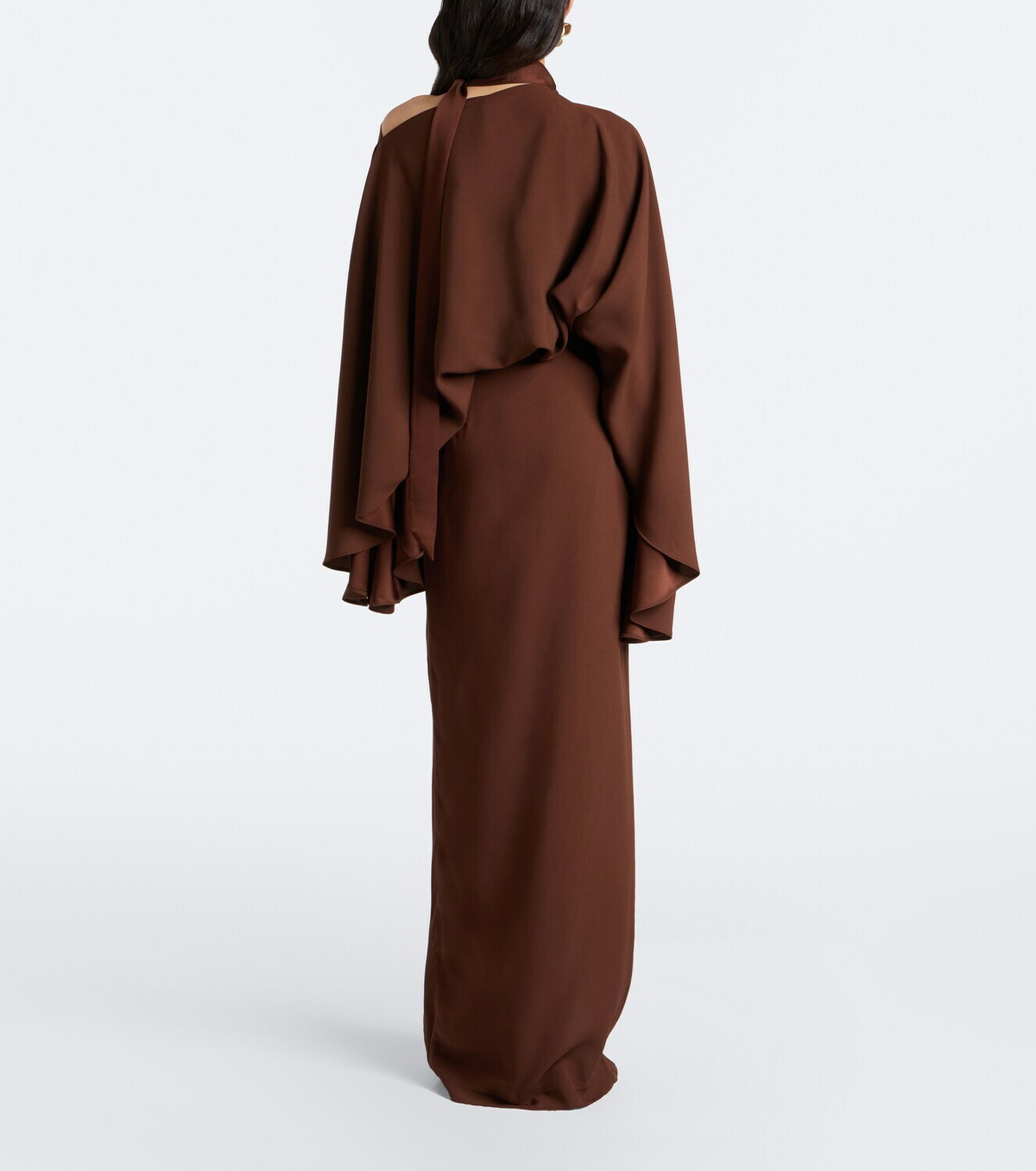 Taller Marmo Brooks scarf-detail caped maxi dress