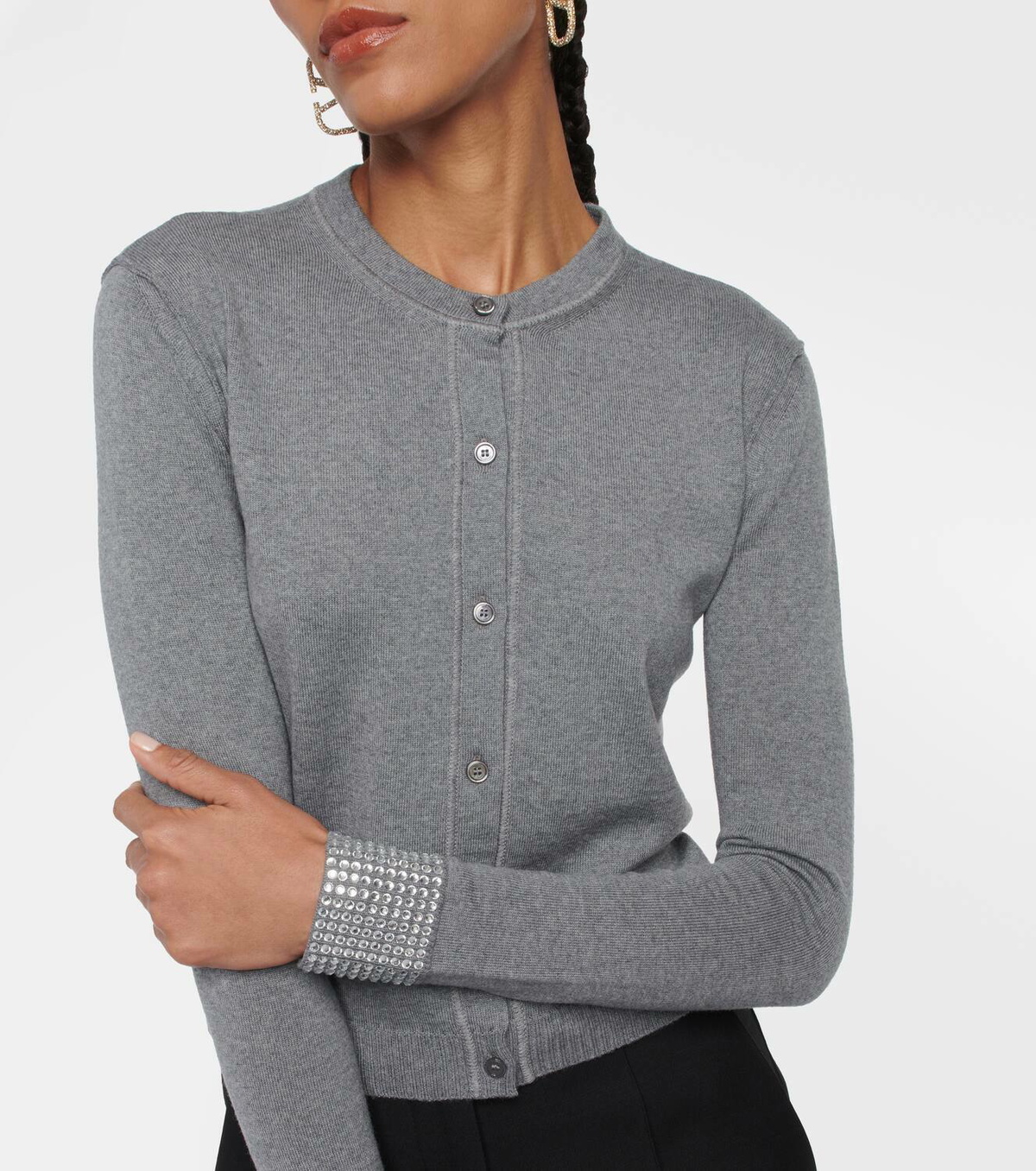 Chez Valentino Embroidered Wool Cardigan main image 1