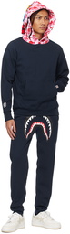 BAPE Navy ABC Camo Shark Hoodie