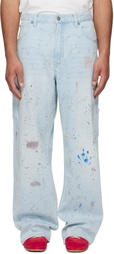 COÛT DE LA LIBERTÉ Blue Nova Sling Over Sized Painter Jeans