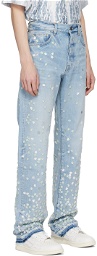 AMIRI Blue Floral Jeans