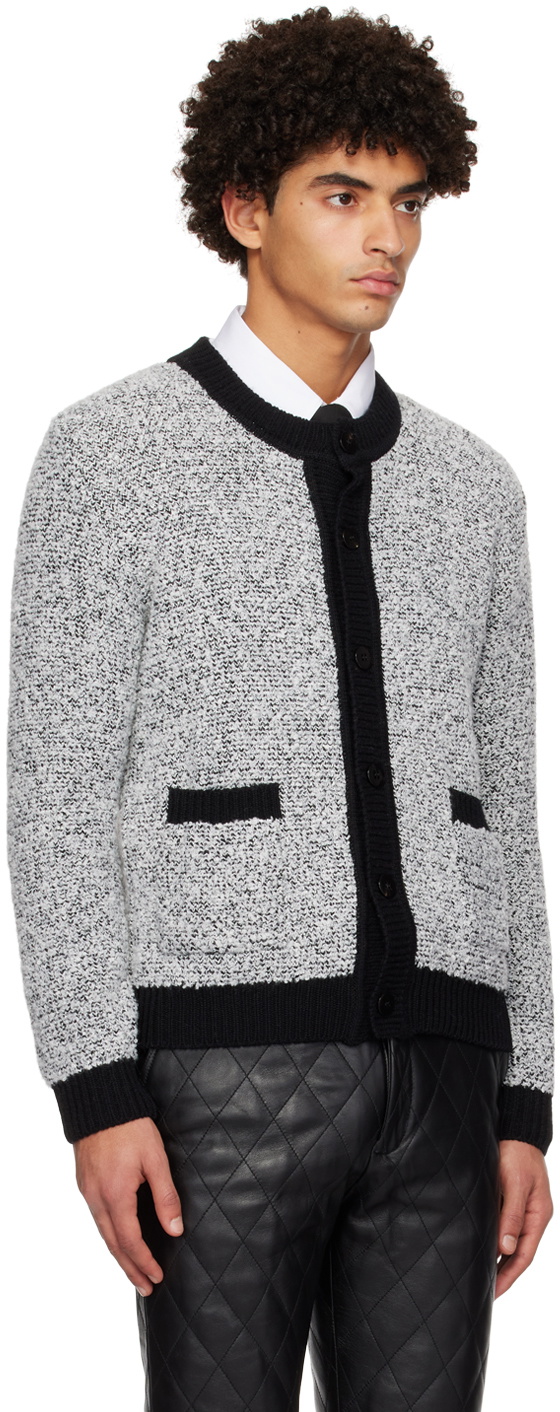 Ernest W. Baker Black & White Mottled Cardigan Ernest W. Baker