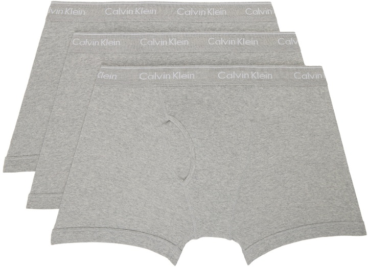 Photo: Calvin Klein Underwear Three-Pack Gray Boxer Briefs