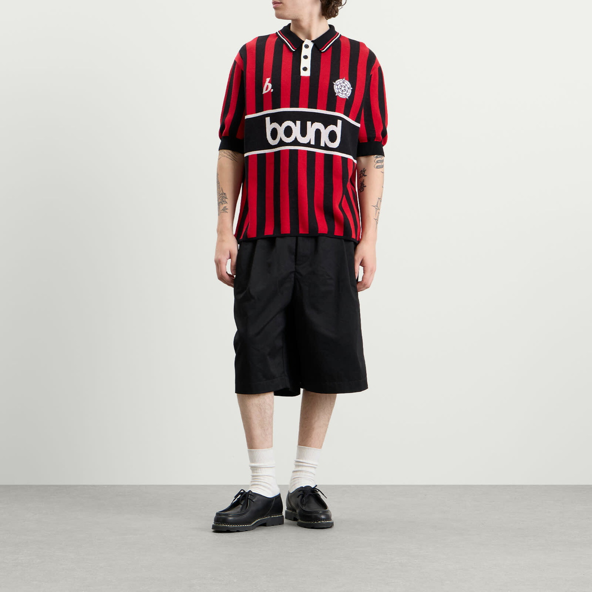 Bound Men's Lancs Knit Football Shirt in Red Stripe
