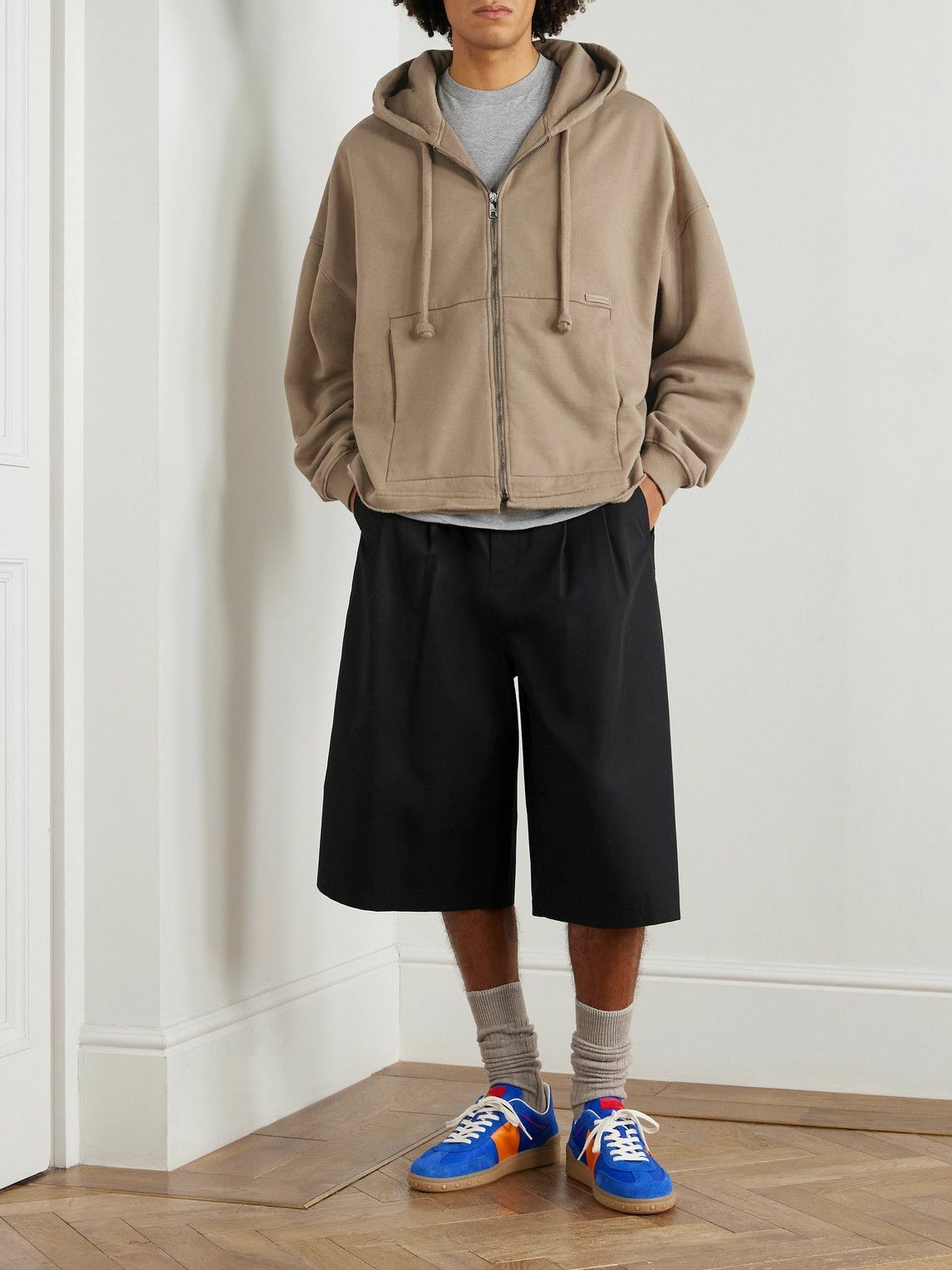 Dolce&Gabbana - Oversized Logo-Appliquéd Cotton-Jersey Zip-Up Hoodie - Brown