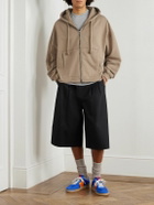 Dolce&Gabbana - Oversized Logo-Appliquéd Cotton-Jersey Zip-Up Hoodie - Brown