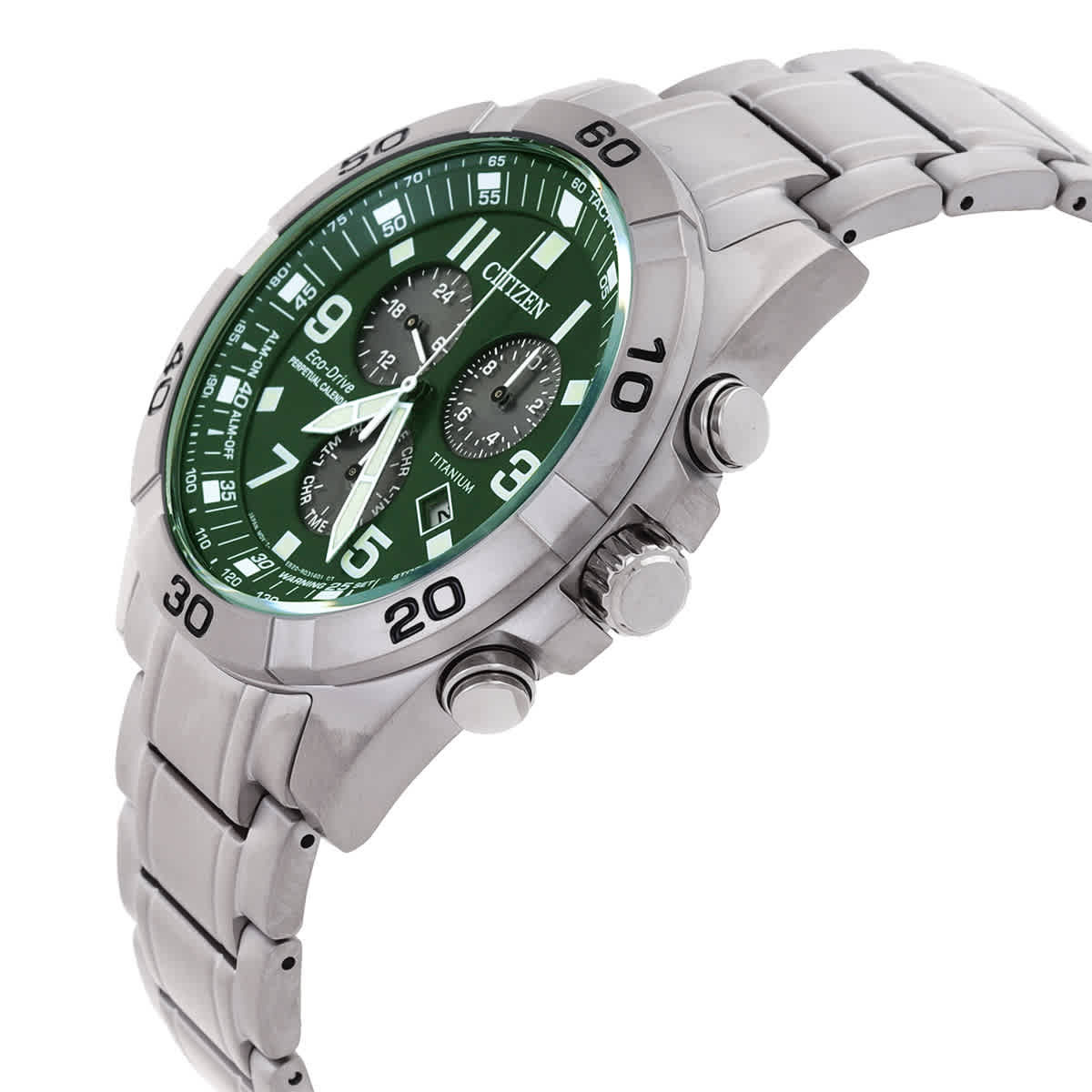 Citizen Brycen Chronograph Eco-Drive Green Dial Mens Watch BL5550-50X