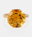 Ileana Makri 18kt yellow gold ring with orange citrine and diamonds