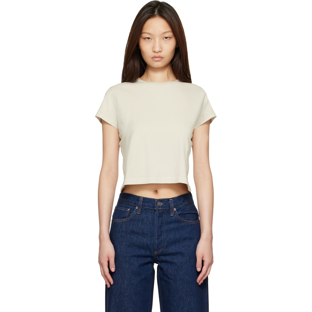 AGOLDE White Adine Shrunken T-shirt