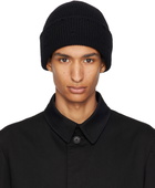 Y's For Men Black Damaged Knit Beanie