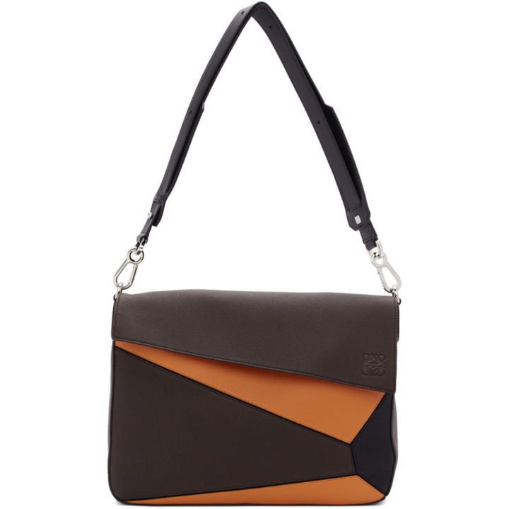 Photo: Loewe Orange and Brown Puzzle Messenger Bag