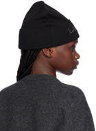 Lanvin Black Embroidered Beanie