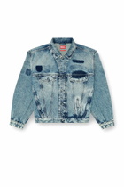 Diesel Trucker jacket with patch effects - Denim Jackets - Unisex - Blue