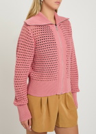 Varley Eloise Open-knit Cotton Sweatshirt Light Pink