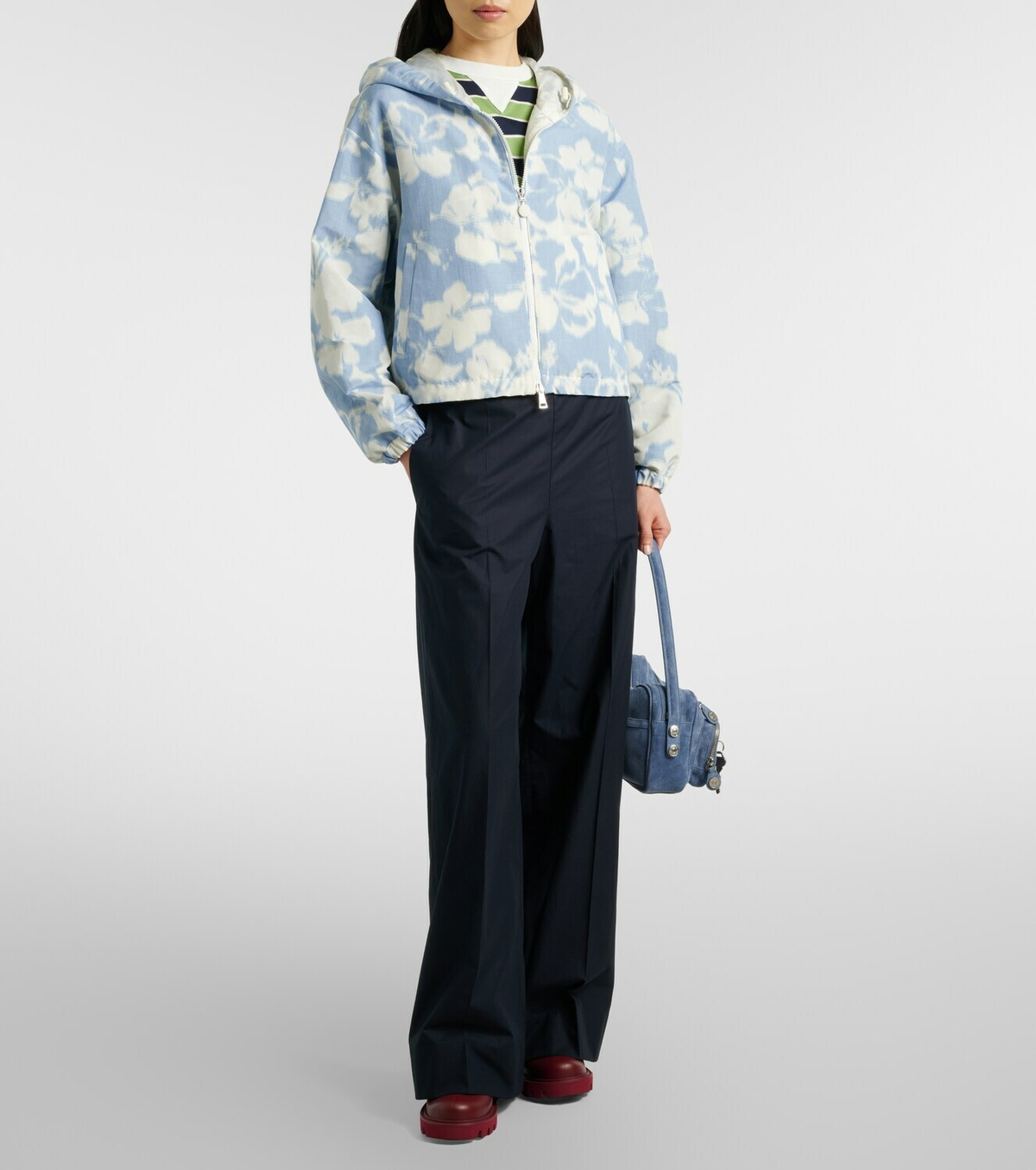 Moncler Noisetier floral hooded jacket