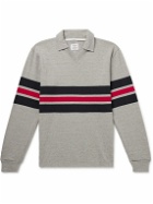 Noah - Pitch Practice Striped Cotton-Jersey Polo Shirt - Gray