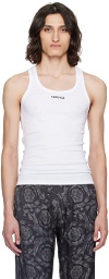 Versace Underwear White Ribbed Tank Top
