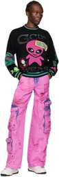 GCDS Black Surfing Wirdo Sweater