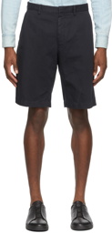 Ermenegildo Zegna Navy Cotton & Linen Twill Shorts