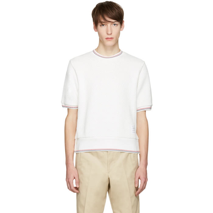 Photo: Thom Browne White Rib Cuff T-Shirt