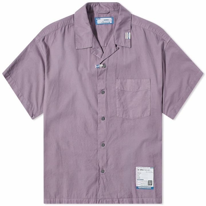Photo: Instru(men-tal) by Mihara Men's Short Sleeve Oxford Shirt in Purple