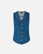 Pinko Reimagine By Pinko X Patrick Mc Dowell Slim Fitting Denim Waistcoat Rinse Wash