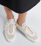 Jimmy Choo Sunny suede-trimmed embellished sneakers