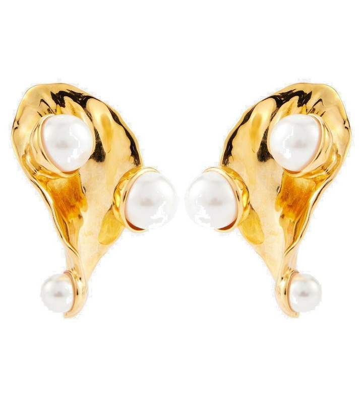 Photo: Oscar de la Renta Abstract Leaf embellished earrings