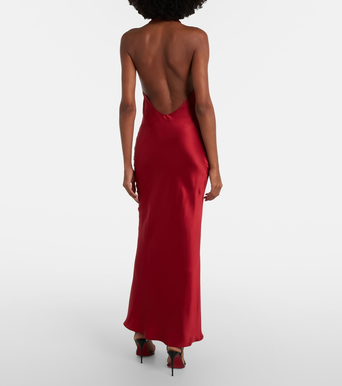 The Sei Draped halterneck silk satin gown