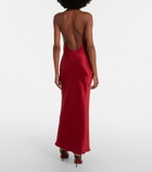 The Sei Draped halterneck silk satin gown