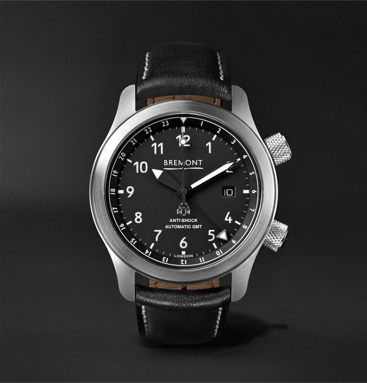 Photo: Bremont - MBIII/BZS Automatic 43mm Stainless Steel and Leather Watch - Black