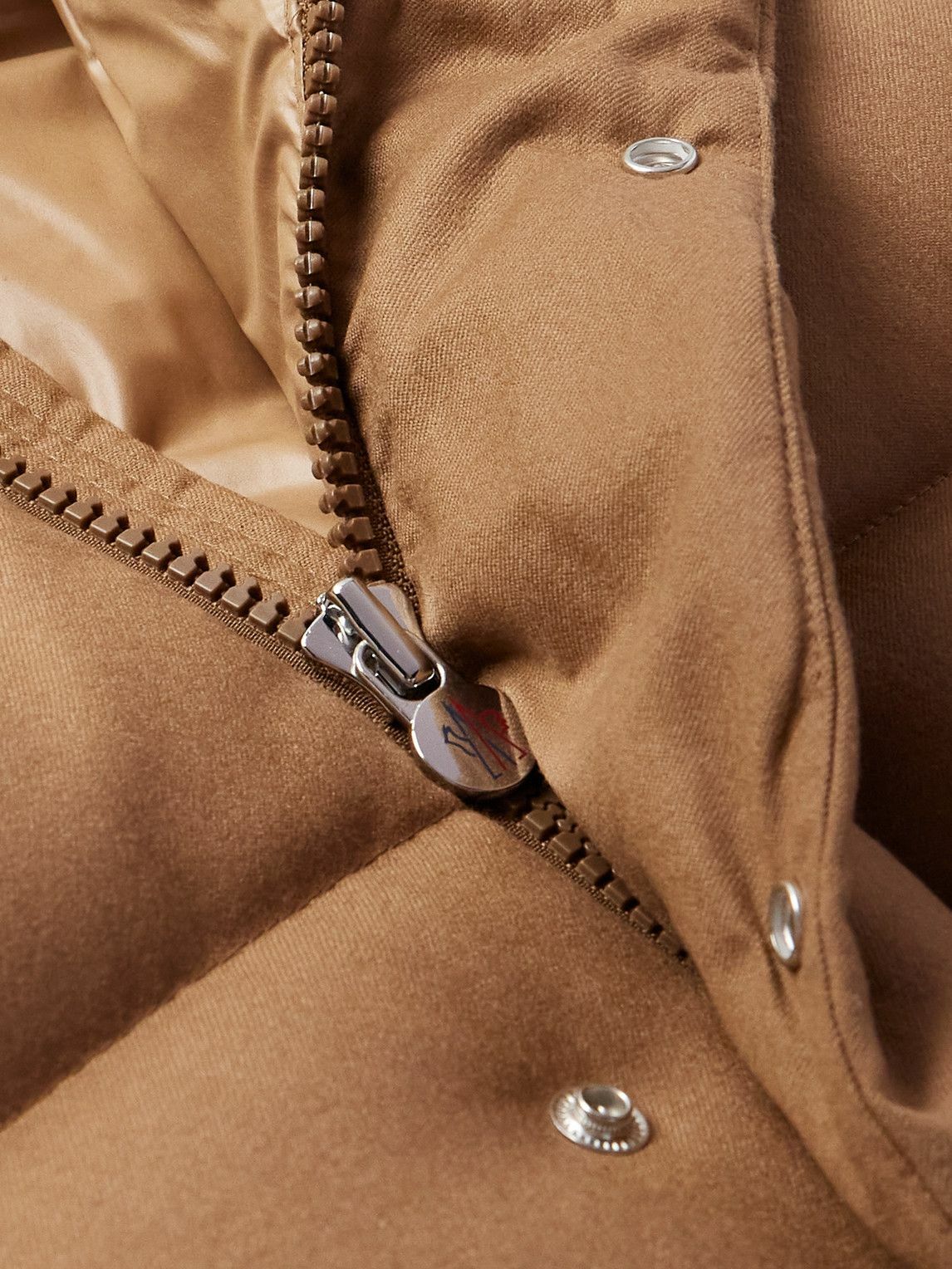 Moncler - Logo-Appliquéd Quilted Wool-Flannel Hooded Down Jacket