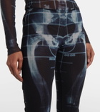 Jean Paul Gaultier Squeletor semi-sheer mesh flared pants
